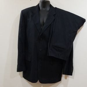 Dario di Napoli navy blue 100% wool striped suit